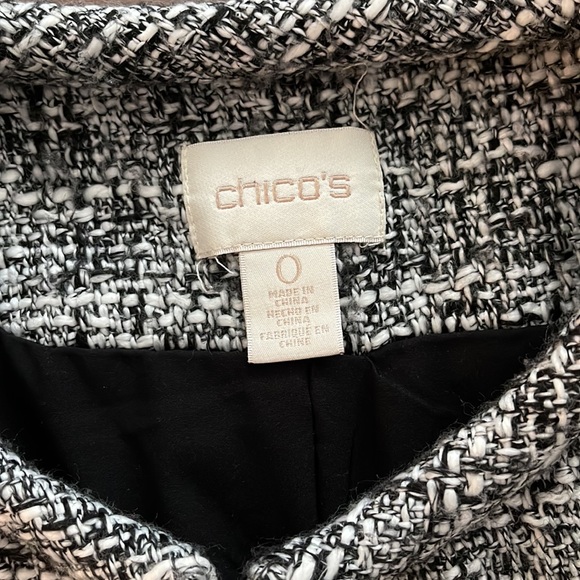 Chico’s Tweed Black/White Blazer Size-0 - Picture 2 of 3